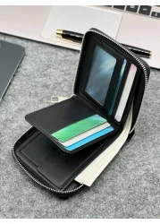 HOVI'S طور مظهرك مع محافظ جلد الأعمال الأنيقة، محفظة أنيقة قصيرة بطراز نقود قديمة، هدايا رجالية مضحكة، محفظة للع