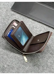 HOVI'S ارتقي بمظهرك مع محافظ جلدية عملية للأعمال، محفظة أنيقة قصيرة، هدايا عيد الميلاد، ملحقات السفر في الخريف و