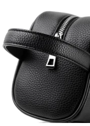 Portable Washing Toiletry Bag Men s Handbag For Sports Small Black Clutch Bag With Zipper And Litchi Pattern Wash Bag Toiletry Bag Outdoor Work And School Essentials Present Valentines Gifts Black Bag