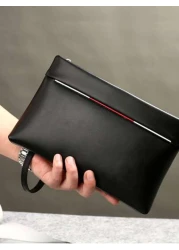 Men s Large Capacity Business Casual Envelope Clutch Bag Suitable For Mobile Phone And Coins Black Bag Hand Bag Vintage Gift Gift Valentines Gift Men Wallet Hand Bag Travel Winter Purse Wash Bag Old M