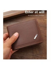 Men s Short Wallet Cross Border Large Capacity Business Casual Bifold Wallet Multi Function Young Cardholder Ultra Thin New Wholesale Soft Leather