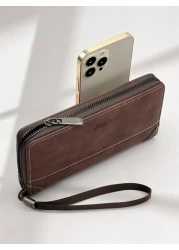 HOVI S Fashionable Vintage Simple Long Wallet For Business Office Commute Large Capacity Multi Card Slots Phone Purse Men s And Women s Wallet Business Casual Travel Essentials Holiday Essentials Bag