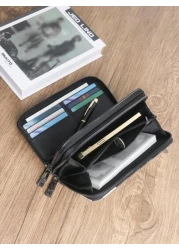 KAIDUCH محفظة طويلة عصرية بسيطة ، حقيبة سحاب ، حاملة بطاقات وهاتف متعددة الوظائف محمولة للرجال والنساء