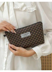 A New Plaid Square Toiletry Bag For Both Men And Women