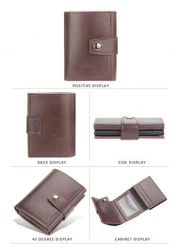 HOVI S Retro Classic Fashion Pop RFID Card Holder Portable Multi Function Wallet Cash Holder Multi Card Position Card Box Autom Mini Bag Small Bag