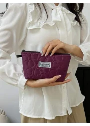 حقيبة مستحضرات تجميل راقية، حقيبة تخزين منتجات العناية بالبشرة بشكل قلب، حقيبة بطانة داخلية للسفر