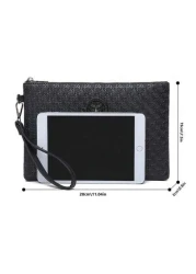 1pc Fashion Men s Clutch Wristlet Envelope Handbag PU Anti Scratch Wear Resistant Material Suitable For Going Out Party Commuting Multiple Pockets Business Style Office Travel Commuter Style Simple Ca