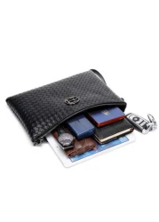 Braiding Style Men PU Leather Wallet Purse Money Credit Card Holders Men Wallet Money Bag Business Casual Handbag Wristlet Bag Underarm Bag Envelope Bag Square Bag Student Travel Winter Large Capacity
