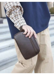 peach tree قطعة واحدة شنطة رجالية أعمال بعصا من علامة تجارية بشجرة الخوخ مصنوعة من بي يو ذات وسادة مربعة وحبل للمعص