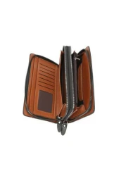 حقيبة كلاتش جلد صناعي واحدة باللون الأحادي للرجال، حقيبة معصم متعددة الأقسام مزودة بإغلاق مغناطيسي وسحاب، مت