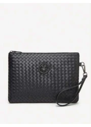 Men s Clutch Bag Men s Handbag Men s Wrist Bag Men s Toilet Bag Large Capacity Waterproof Lightweight Suitable For College Business Travel PU Leather Retro Simple Washing Bag Old Money Summer Back To