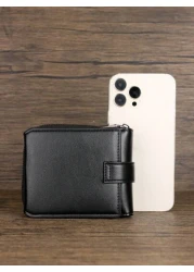 HOVI S Fashionable Minimalist Snap Short Wallet Business Casual Compact Multi Functional Multi Card Slot Wallet Coin Purse Card Holder Men s Wallet