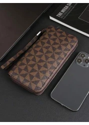 HOVI'S حقيبة اليد الرجالية الأنيقة والبسيطة، كبيرة السعة، متعددة فتحات البطاقات، حقيبة رسغ محمولة، هدية رائعة ل