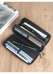 HOVI S Long Zip Wallet Simple Fashionable Multi Functional Business Clutch Purse With Multiple Card Slots Suitable For Men And Women