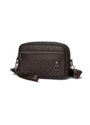 Classic PU Men s Clutch Bag Old Flowers Vintage Pattern Multi Pocket Design Large Capacity Business Men s Shoulder Crossbody Square Bag Daily Business Office Wristlet Wallet