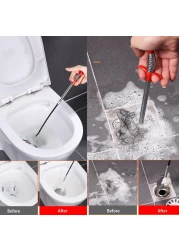 62-Inch Drain Snake Tool - Heavy-Duty Hair Clog Remover &amp; Sink Cleaner for Kitchen, Bathroom, Shower, Tub, and Toilet.