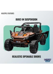 Lovely Baby Powered Riding Jeep for Kids LB 5151, Battery Operated Power Truck with Remote-Control, Light, Music, Best Gift for children 1-4 Yrs - Brown