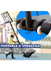 SKY LAND Sports Basketball Hoop Basketball Goal on Wheels Adjustable Height 5 - 10 FT, 44" Backboard For Adults &amp; Kids, Outdoor Basketball Stand, EM-1873