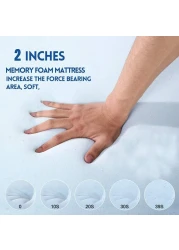 Vital Memory Foam (Visco) Mattress Topper Height Of 5 Cm With Removable Knitted Fabric Cover (Single/Twin - 100 X 200)