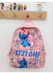 Disney 1 Disney Backpack Stitch Student Bag Lightweight Cartoon Pattern Storage Bag Small Backpack With Zipper Seal Storage Bag Suitable For Stationery Organization Gift Bag For Friends Gatherings On
