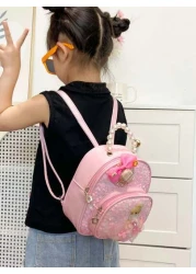 low tea 1pc Shiny Sequin Fabric Backpack Fashionable Shellfish Sequins Cartoon Princess Design School Bag Travel Daypack Backpack Backpack School Backpack Rucksack School Bag Bookbag Bag Dinosaur Bag
