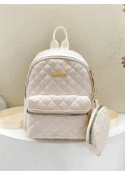 قطعة واحدة حقيبة ظهر مبطنة بسيطة متعددة الاستخدامات مناسبة للطالبات في المدارس والجامعات مقاس صغير أنيق مصنو