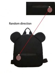 One Girls Cute Cartoon Bear Zippered Backpack Suitable For Daily Use