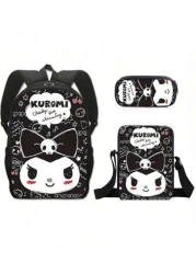 Sanrio 3D Fully Printed Cartoon 3 Piece Backpack Primary School Bag Children s Lunch Bag Pencil Bag Set Anime Kawaii Cartoon School Bag For Travel Storage Bag Makeup Bag Cosmetic Bag Vacation Organize