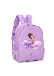 1 قطعة، حقيبة ظهر أميرة عصرية، حقيبة رقص ذات رسوم كرتونية جميلة، بنية من النايلون، فتحة سوستة، بطانة من البولي