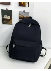 1pc Diy Back To School Season Simple And Stylish Solid Color Lightweight Large Capacity Children s Backpack Crossbody Bag A Z White Letter Cloth Stickers Fashionable And Interesting Birthday Gift Holi