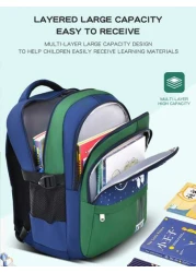 حقيبة ظهر خفيفة الوزن ومقاومة للماء للطلاب من الصف الأول إلى السادس ، للأطفال من 6 إلى 12 عامًا ، بتصميم جميل ذو