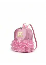 1pc Girls Nylon Zipper Closure A Z 26 Letters Fashion Lace Dance Bag Dance Ballet Bag Practice Double Shoulder Latin School Bag Backpack Suitable For Daily Use Zipper Random DIY Alphabet Stickers