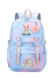 Cute Rabbit Print Lightweight Backpack With Adjustable Straps Multiple Pockets Organizer Compartments Fashionable School Bag For Rewards And Incentives Campus Backpack
