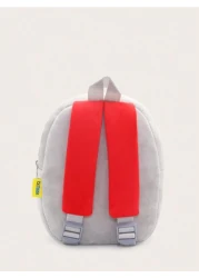 1pc Plush Cartoon Fire Truck Pattern Backpack Suitable For 2 4 Years Old Boys Girls Daily Use