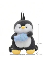 Children s Cute Cartoon Penguin Shape Plush Backpack Novelty Back To School Bookbag For Primary And Secondary School Students Lightweight Casual Travel Vacation Storage Backpacks Autumn And Winter New