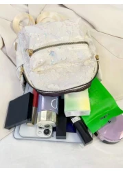 حقيبة ظهر عصرية للأطفال بأزهار صغيرة وتطريزات براقة