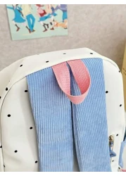 1pc New Fashion Color Block Student Backpack Cartoon Cute Casual Everyday Outdoor Bookbag Without Pendant