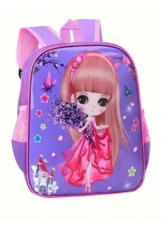 1pc Cute Easter Bunny Backpack Adorable Princess School Bag Cartoon Bookbag Large Capacity Student Backpack