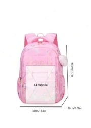 Large Capacity Shockproof Multi Layer Children s Backpack Waterproof Schoolbag With Pendant Decoration Printed Unicorn Pattern Shoulder Bag