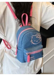 Sanrio حقيبة كتف براحة الكتف مصممة بطريقة حديثة، 2025 برودة التطريز القطة والقلب، حقيبة كتف جذابة بسعة كبيرة، عصري