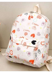 حقيبة ظهر كرتونية بطبعات ملونة متباينة ، حقيبة مدرسية ناعمة متعددة الاستخدامات ، حقيبة كتب كبيرة السعة ، حقيب