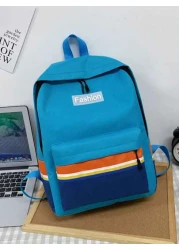 حقيبة ظهر بسحاب نايلون ذات تصميم عصري بلون متباين ذات سعة كافية، مناسبة لجميع المناسبات، خفيفة الوزن للسفر، م