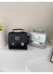 1pc Backpack Pu Flip Top Opening And Closing Fashionable Girl S Backpack 2025 Summer New Simple Versatile Backpack Korean Style Hand Held Backpack Smooth And Comfortable Shoulder Strap With Sufficient