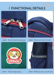 حقيبة ظهر مدرسية للأطفال بتصميم كرتوني بأشرطة قابلة للتعديل، سعة كبيرة 16*12*5 بوصة، مع جيوب وحجرات، أنيقة وعصري