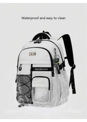 1pc Minimalist Casual Men Backpack Zipper Closure Adjustable Shoulder Strap Durable Fabric Large Capacity Multi Pocket Design Suitable For Daily Use And Travel Luggage Strap For Suitcase Back To Schoo