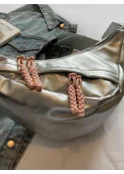 1pc New Fashion Versatile High End Solid Color Shoulder Bag Simple Large Capacity Outdoor Commute Crossbody Bag