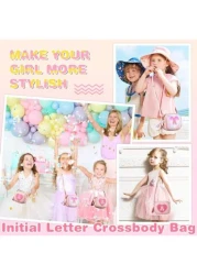 Heart Purse Little Girl Purse Birthday Gifts Cute Leather Toddler Purse Small Crossbody Bag With Tassel Personalized Initial Letter Bag Novelty Wallets For 2 10 Year Old Girl Children s Gifts Birthday