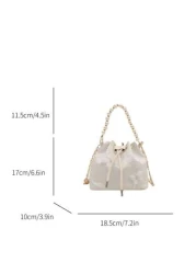 1pc New Cute Girl Niche High End Girl Crossbody Bag Pearl Handle Adjustable Shoulder Strap Suitable For School Traveling Can Easily Accommodate Daily Necessities Versatile Item Fashion Darling Suitabl