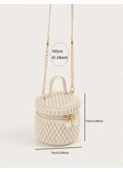 حقيبة ذات نمط منتفخ أنيقة صغيرة 1 قطعة، حقيبة أنيقة للكتف وعبر الجسم، إكسسوار موضة للملابس