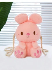 حقيبة كتف/حقيبة جسم ناعمة على شكل أرنب، حقيبة سفر